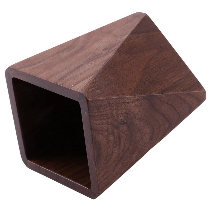 

Bamboo Wood Desktop Pen Holder Geometric Multifunctional Pencil Cup Desktop Storage Rack