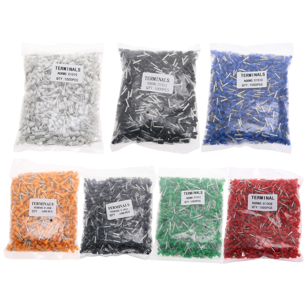 1000pcs/Pack E10-12 E10-18 Insulated Ferrules Terminal Block Cord End Wire Connector Electrical Crimp Terminator | Строительство и