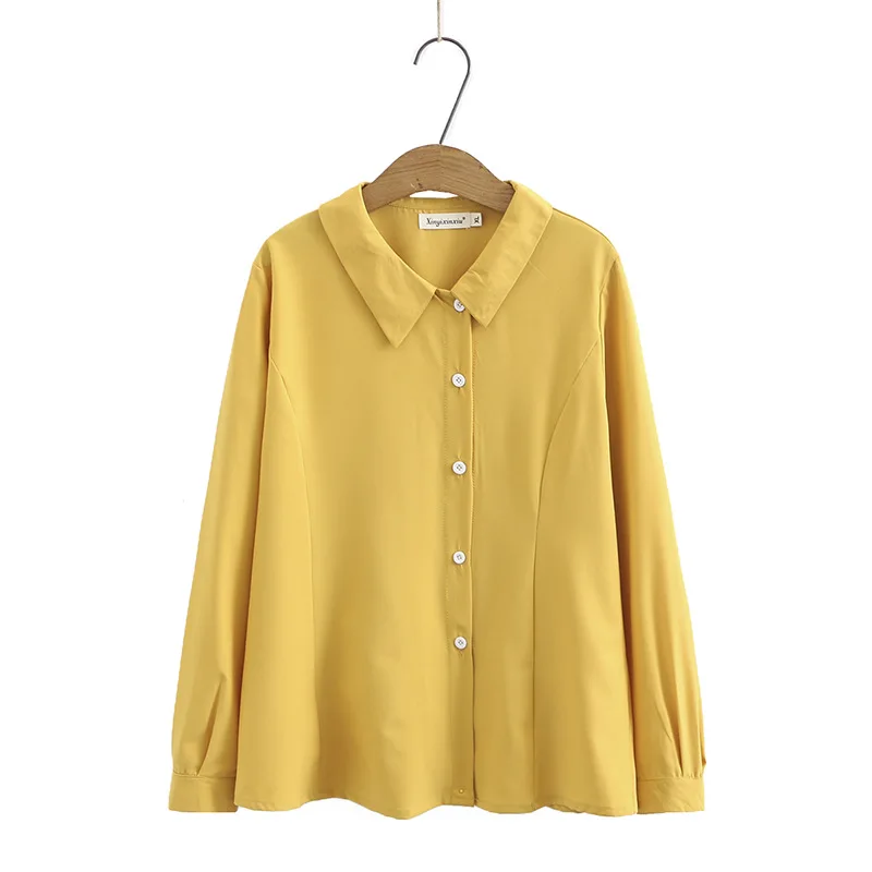 

Spring 2021 Women Shirt Plus Size Fashion Casual Clothes Female Tops Asymmetric Single Breasted Slim Camisa De Las Mujeres