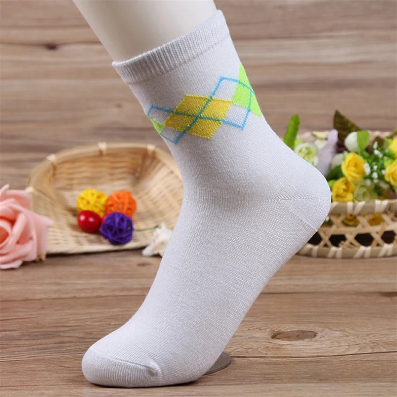 Женские Жаккардовые носки с ромбами женские дизайнерские модные повседневные