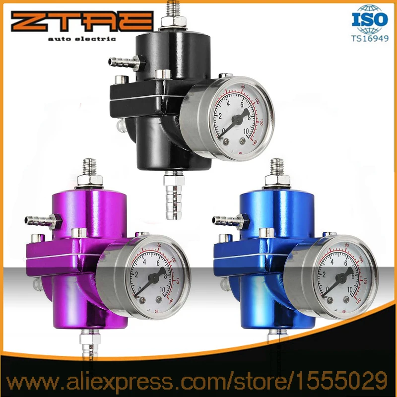 Универсальный Регулируемый регулятор давления топлива с манометром|fuel pressure