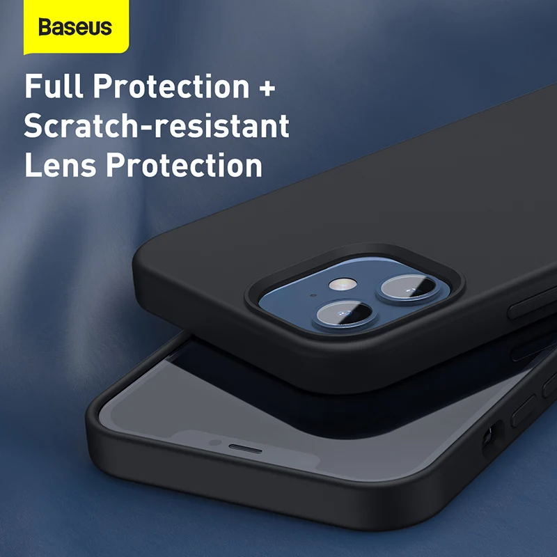 Магнитный чехол Baseus для iPhone 12 Pro Max Mini противоударный из жидкого силикона 12Pro 12Mini