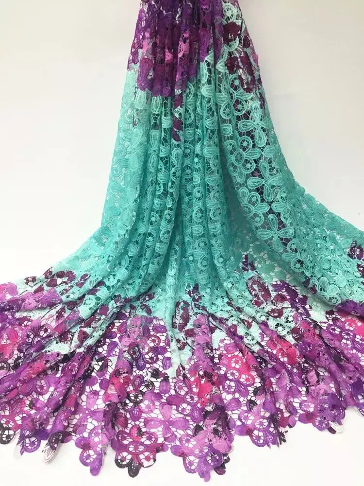 

Молочный шелк, высокое качество, Африканское кружево, швейцарская вуаль, гипюр, шнур, кружевная ткань для женщин, платье для вечерние, 5 ярдов...