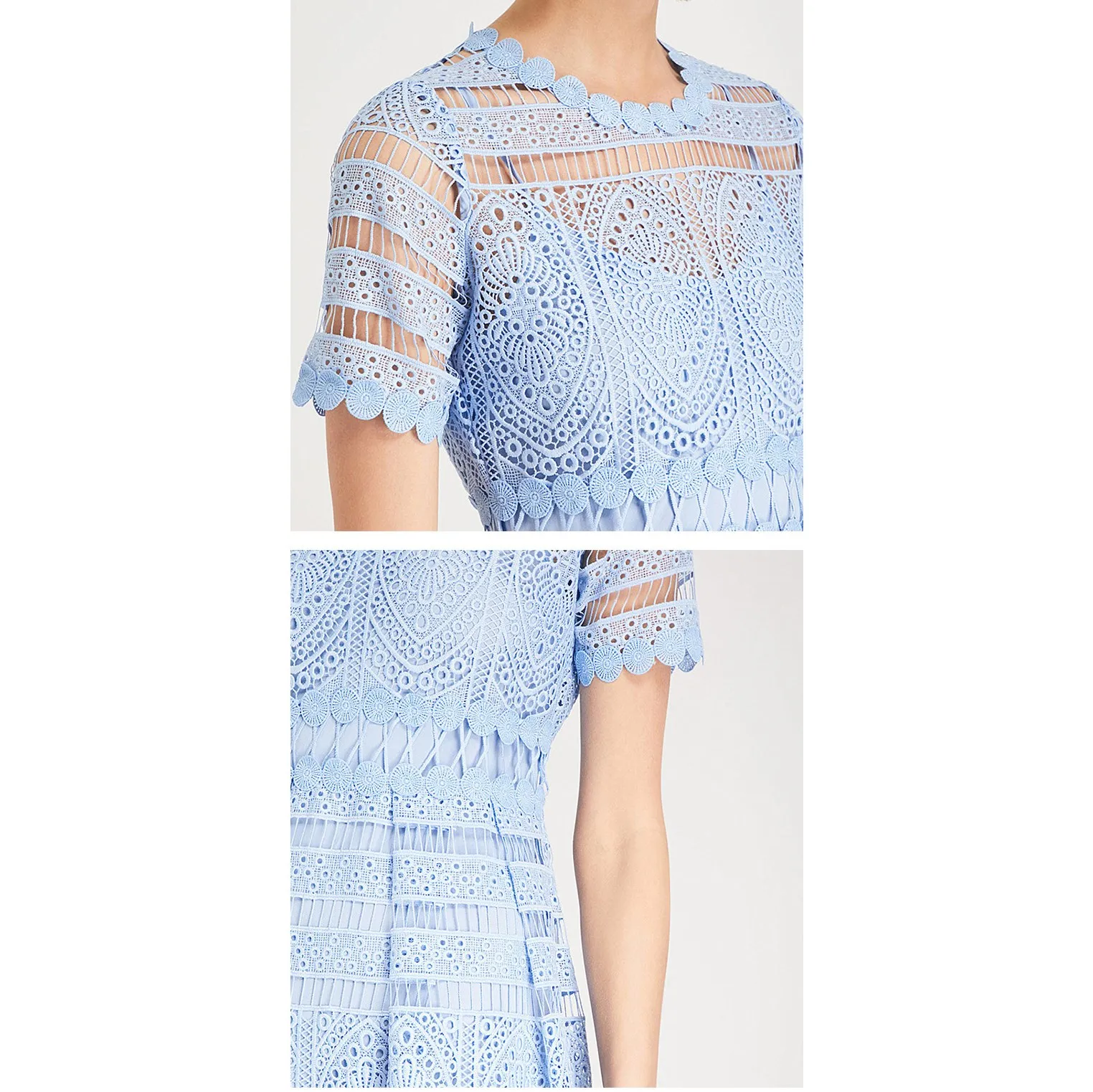 Женское кружевное платье в стиле пэчворк винтажное средней длины трапециевидной