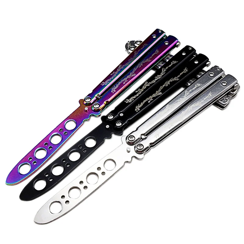 Нож-бабочка Подарочный нож стальной тренировочный складной титановые