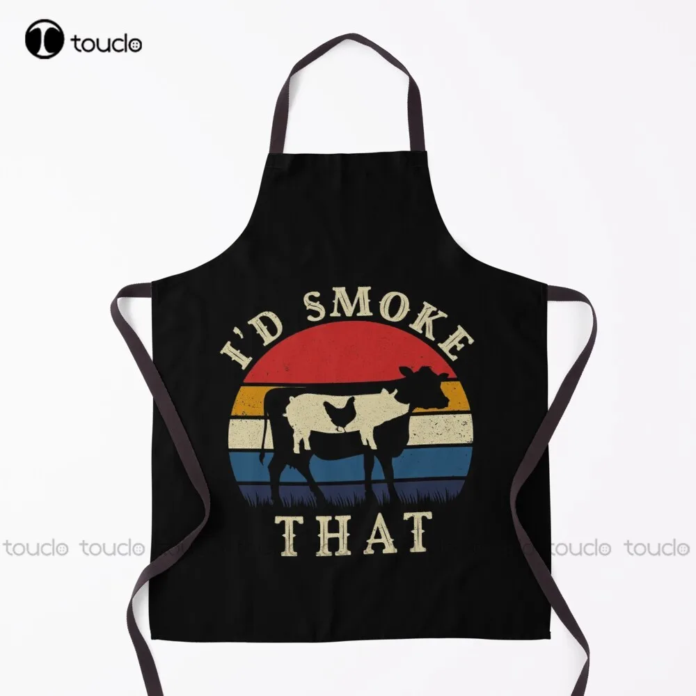 

I'D Smoke That Perfect Pitmaster Gift Meat Grilling Barbecue Meat Smoker Apron Waist Apron For Women Men Unisex Adult