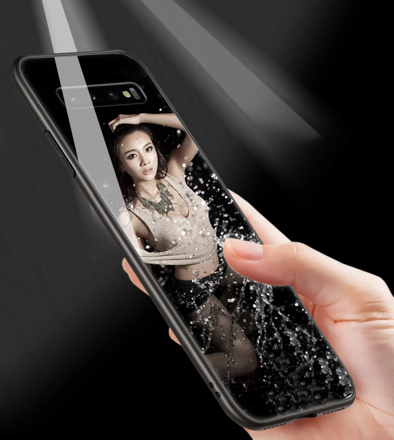 for Samsung Galaxy S10 Plus S10e S9 S8 Note 10 Plus 5G 8 9 A10 A30 A50 A70 Case Custom Photo DIY Picture Tempered Glass Cover
