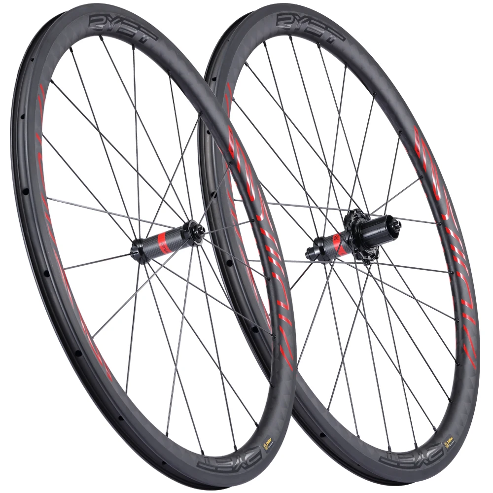 Billig 700C Road Carbon Laufradsatz 35mm 40mm 45mm 50mm Carbon Fahrrad RĂ€der Klammer Rennrad RĂ€der RYET RADSĂTZE