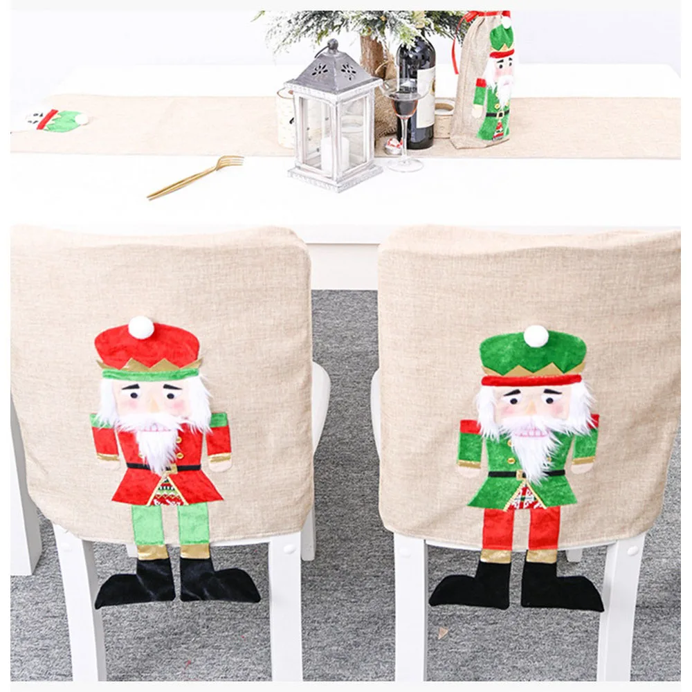 55X45Christmas эластичный Чехол для стула грецкий орех солдат зеленый ножной