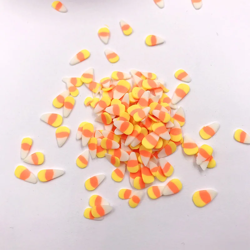 

50g/lot Hot Clay Sprinkles for Slime Filling Material Polymer Clay Corn Slice Fake Cake Decoration Crafts DIY Nail Arts 5mm