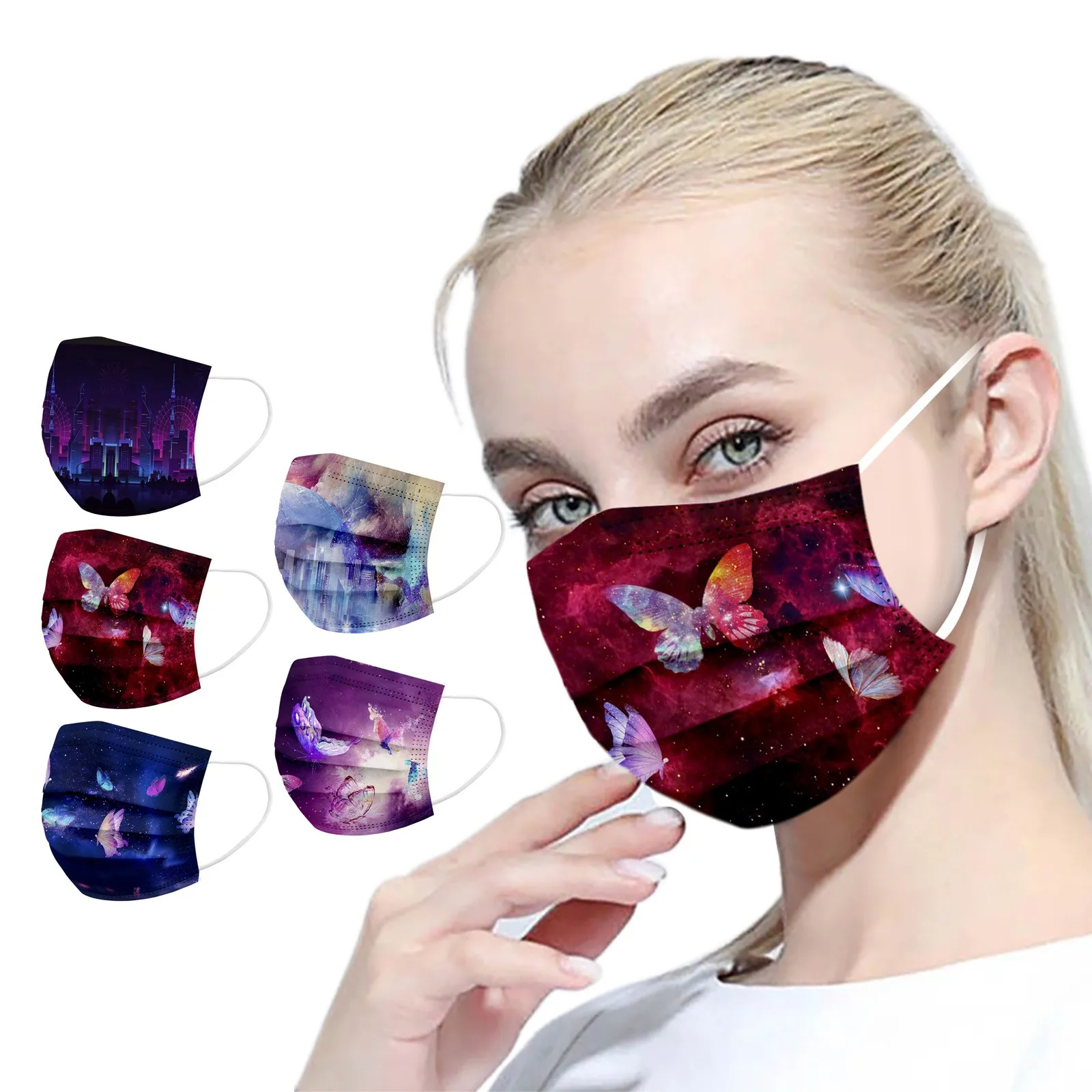 

50 шт., одноразовая маска-бандана для взрослых, унисекс