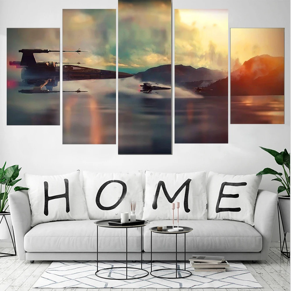 

5 Pieces Wall Art Canvas Painting Movie Poster Warship Modern Home Decoration Pictures For Living Room Framework Modular