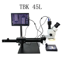 tbk 45l high eyed large field of vision 7 45 times zoom binocular microscope surgery microscope mobile phone repair