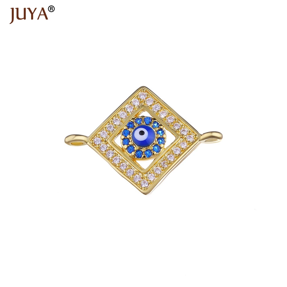 gold Juya модный материал для изготовления украшений 10 типов греческого глаза/Турецкий глаз/чармы «от дурного глаза» разъемы для ювелирных изделий DIY ремесло - Цвет: gold