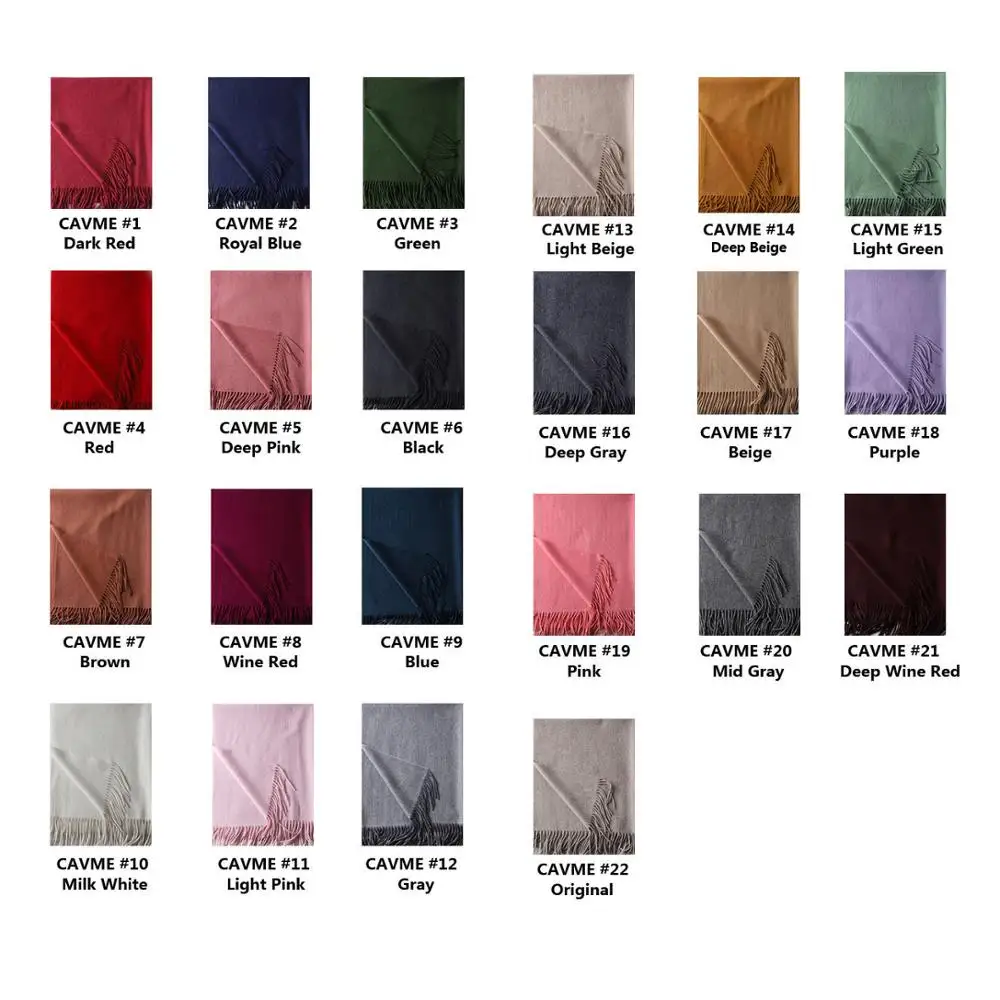 Кашемировый шарф для женщин и мужчин CAVME 100% женские мужские шарфы однотонные