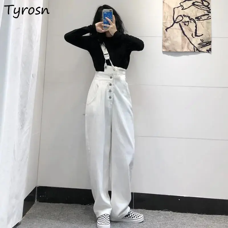 

Women Solid Jumpsuits Denim Overalls Fashionable Asymmetrical Design Irregular Vintage Loose Casual All-match Temperament XS-5XL