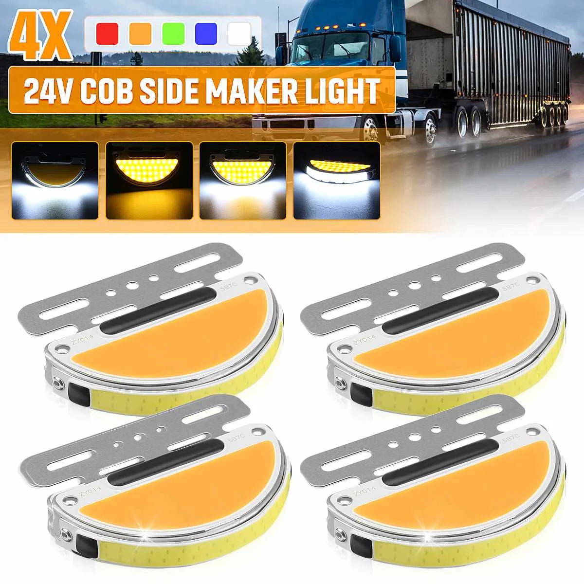 

4/8/12pcs 24V COB Car Truck Side Marker Light Side Lights Indicator Warning Tail Signal Lamps Trailer Lorry Bus Caravan Boat