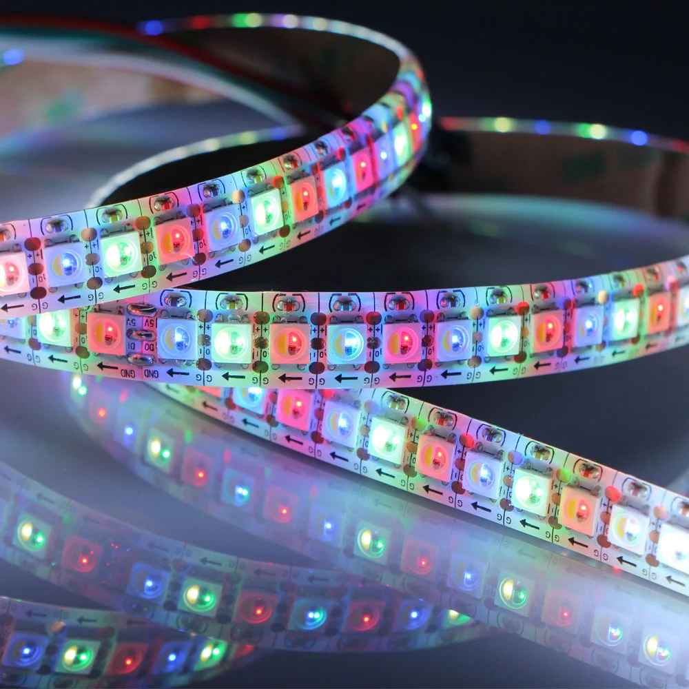 WS2812B/SK6812 RGBW/WS2811/WS2813/WS2815 RGB Светодиодные ленты IP30/65/67 индивидуальный адресат Цвет