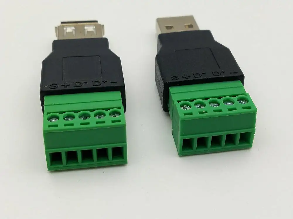 20 шт. USB 2 0 тип А штекер/гнездо до 5P винт с защитной клеммой разъем | Обустройство