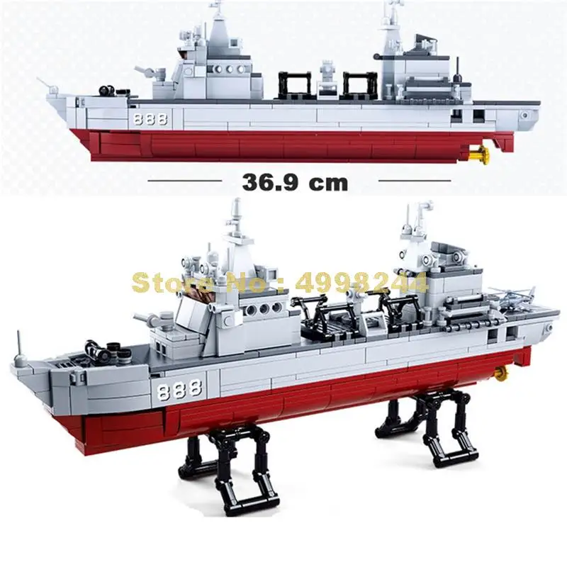 497 шт. Детский конструктор военный корабль|Блочные конструкторы| |