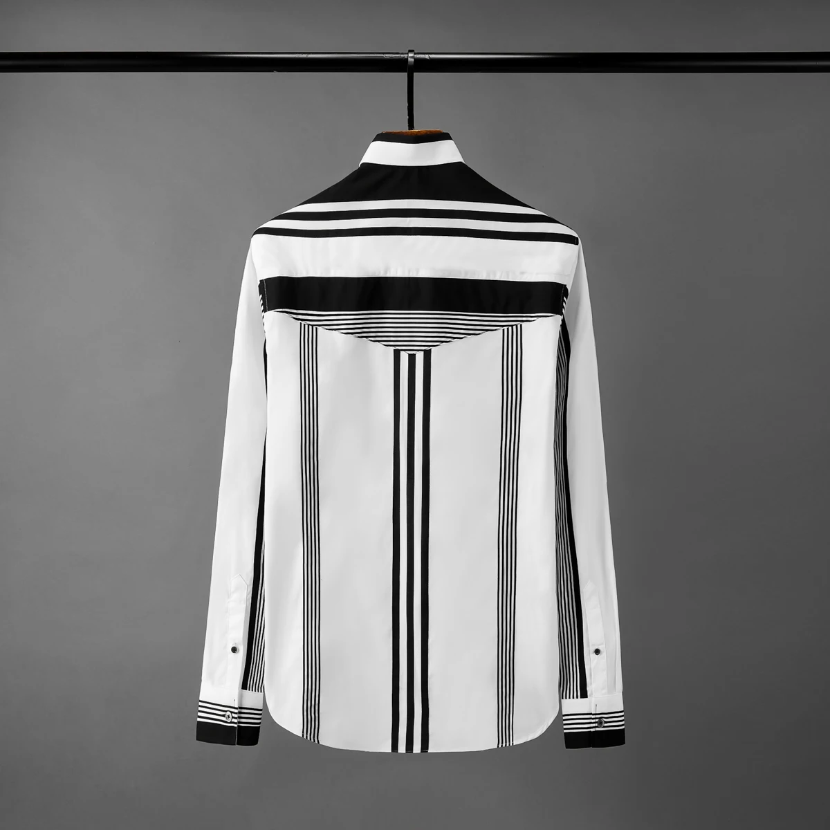 Новинка мужские рубашки из хлопка роскошные полосатые повседневные с длинным