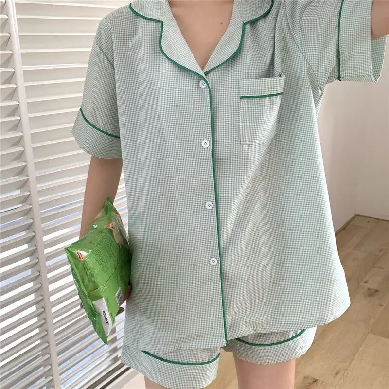 

Pajamas for Women Summer Sleepwear Japanese Sweet Kawaii Pyjamas Plus Size Soft Girls Home Suit Two Piece Sets Dropshipping