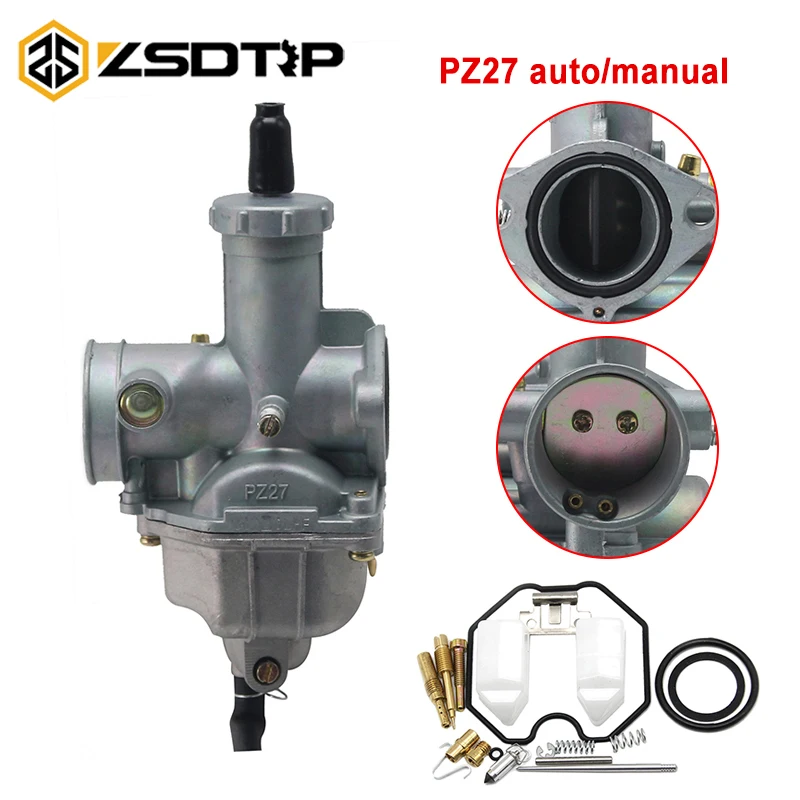 

ZSDTRP 27mm PZ27 Carburetor Auto Cable Choke Carb with Repair Kit Set For 175CC 200cc 250cc Motorcycle Dirt bike For Honda CG125