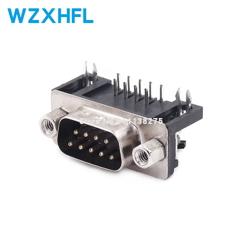 

5PCS/LOT RS232 DB9 DR9 male 9-pin serial port male 9-pin male connector curved legs welded plate