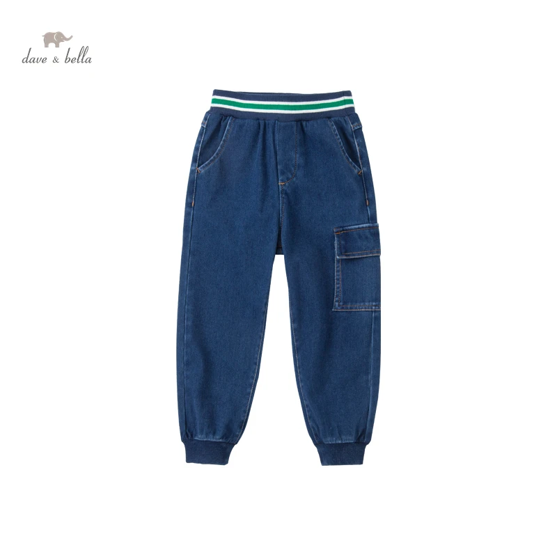 

DK1220418 dave bella spring 5Y-13Y kids boys fashion soild sports pockets pants children boutique casual full-length pants