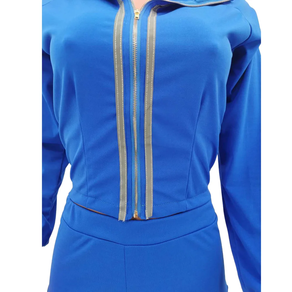 

Autumn Tracksuit Women Fitness Matching Set Long Sleeve Turn-down Collar Crop Top+side Pockets Cargo Sweatpants Sporty Outfits