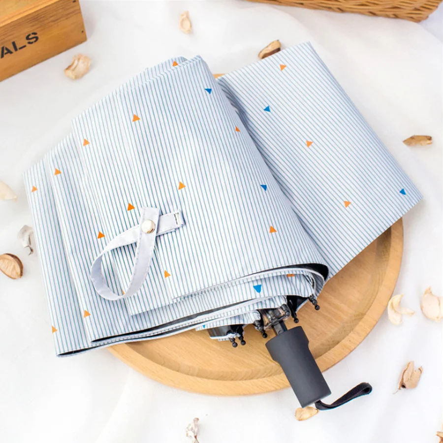 Зонт от дождя женский складной простой прозрачный легкий зонтик в полоску