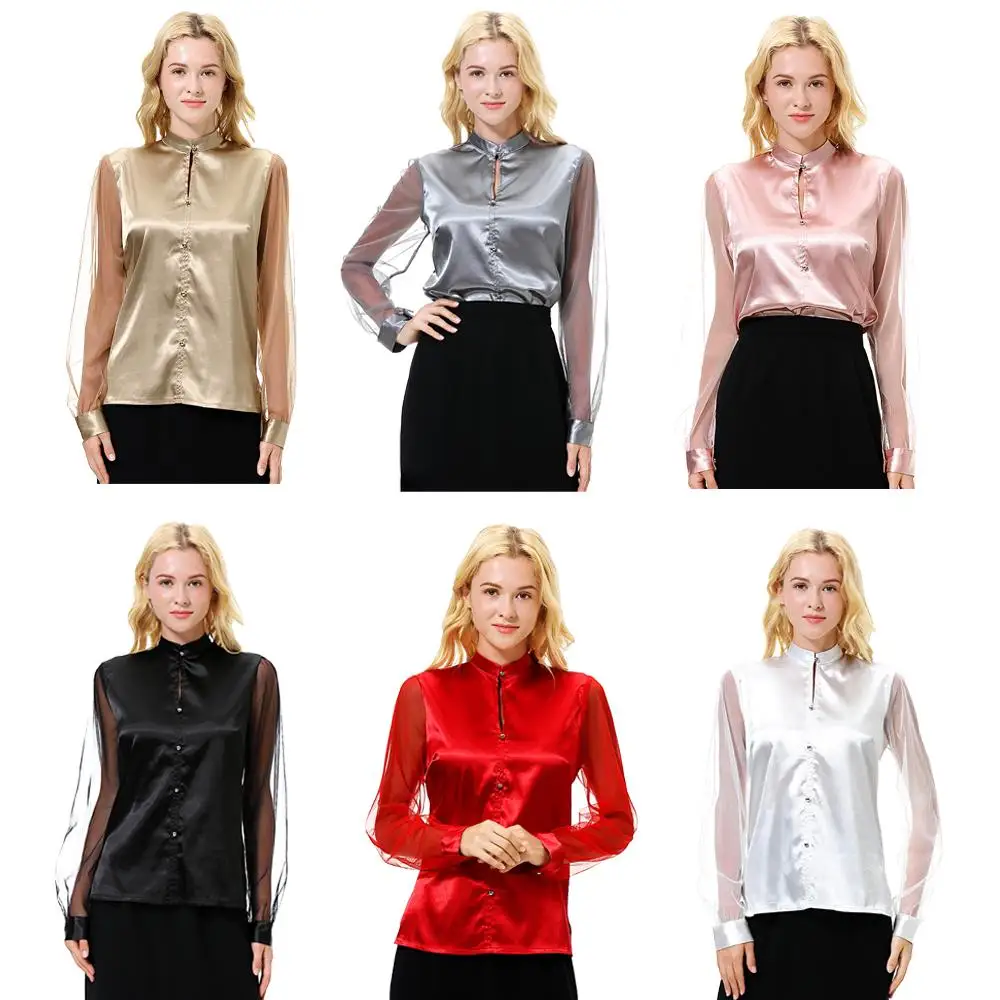 Женская кружевная блузка на пуговицах мягкая приталенная из искусственного