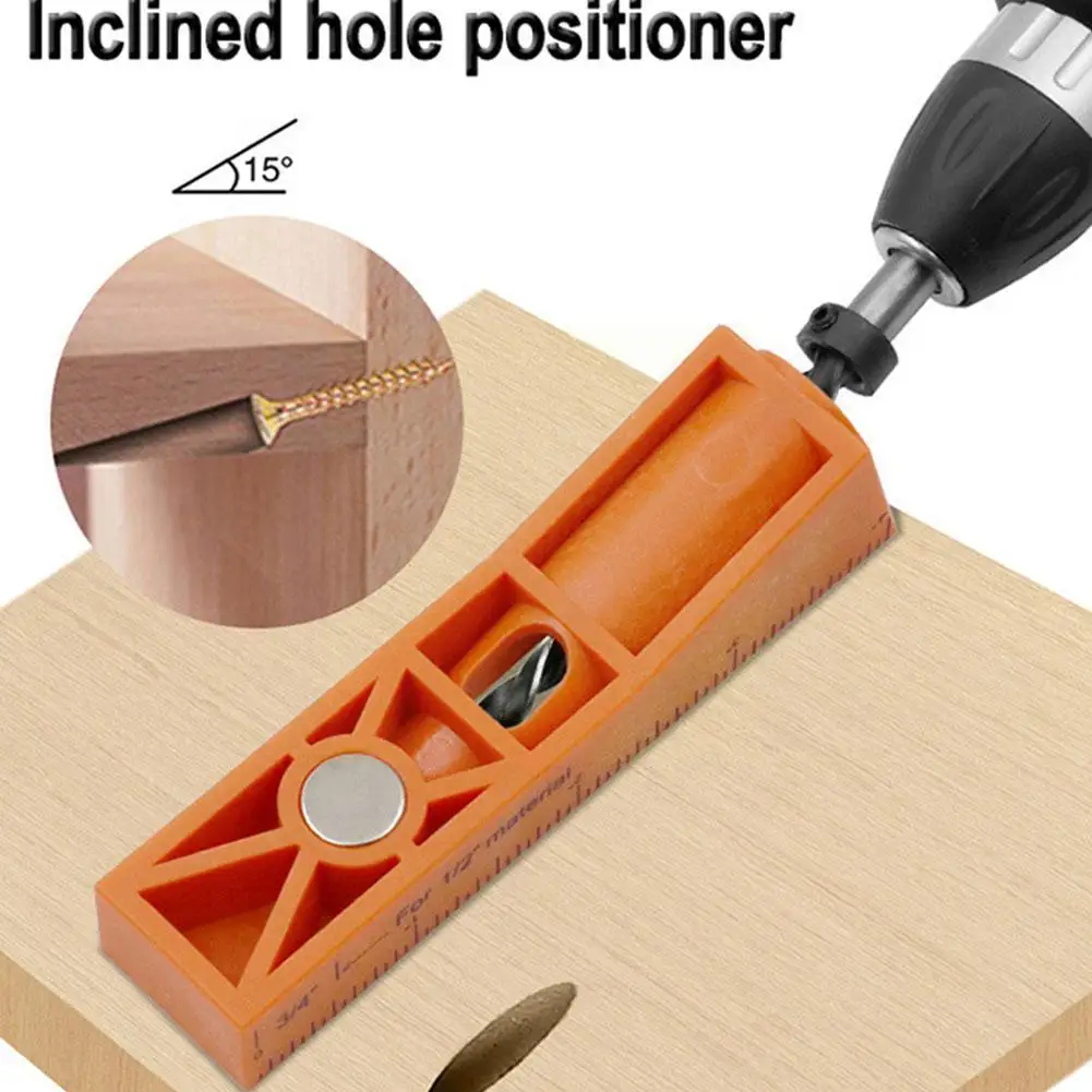 

9.3mm Drilling Holes Guide Oblique Hole Locator Positioner Drilling Clamp Opener Woodworking Bits Locator Kit Hole Woodwork Y5g0