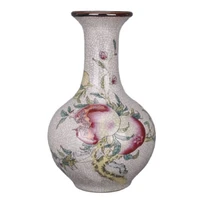 antique porcelain powder color pomegranate vase of ge kiln in qianlong of qing dynasty