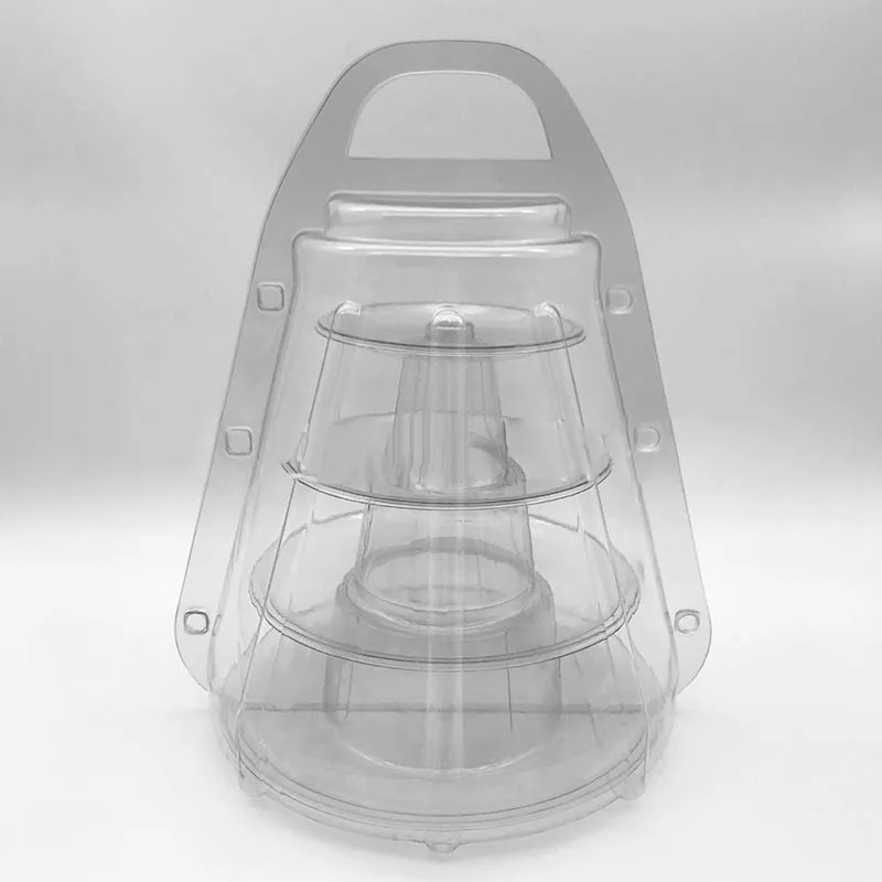 Прозрачная 4 ярусная круглая башня стойка витрина для тортов Macaron дисплей