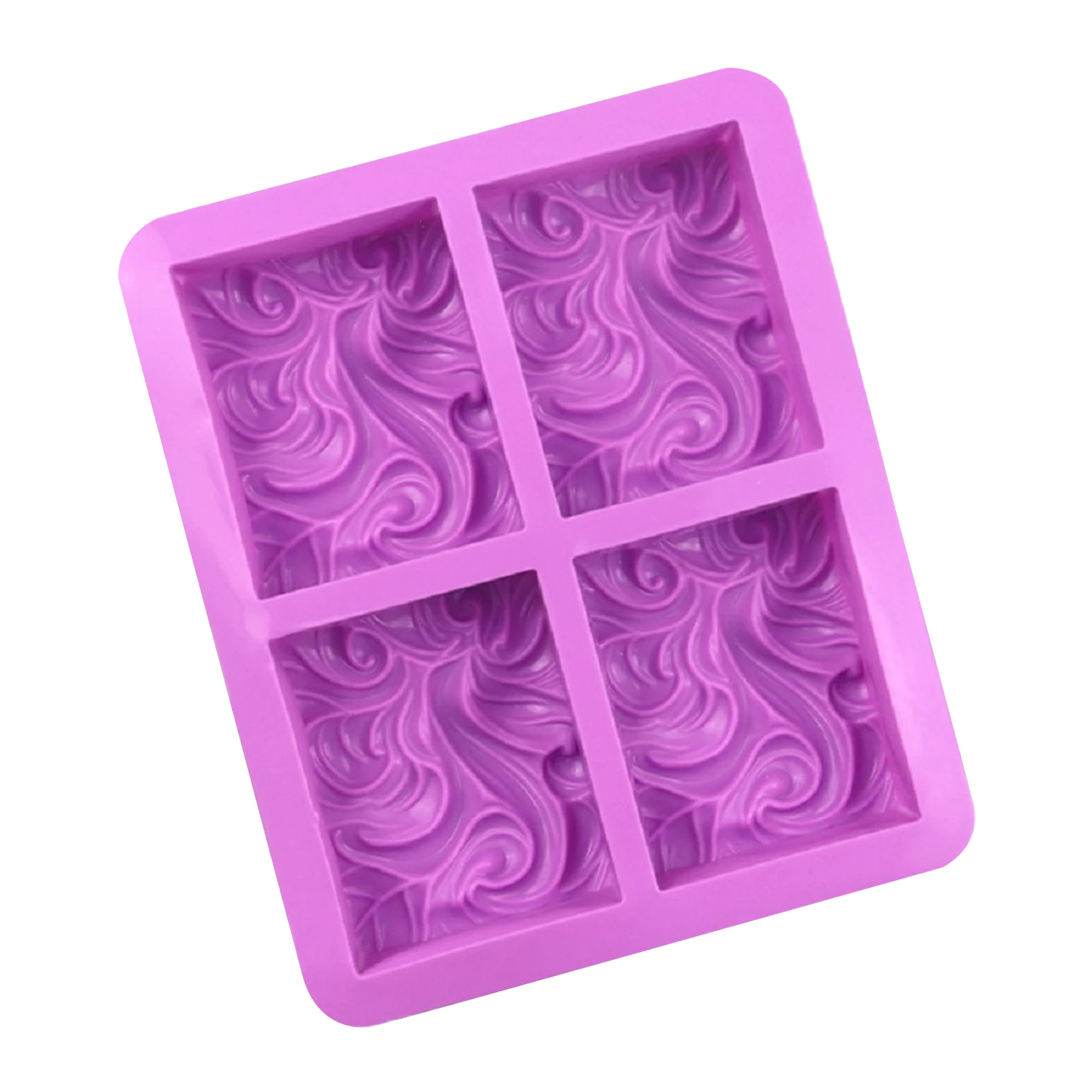 

4-cavity wavy flower silicone handmade soap mold Cake mold DIY aromatherapy plaster mold essential oil soap mold