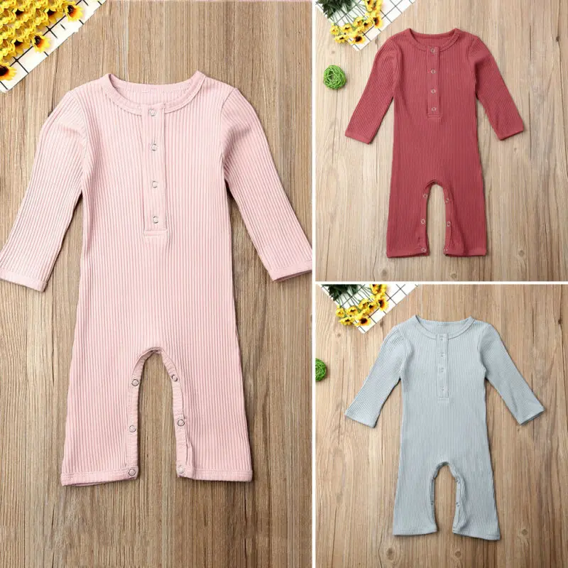 Вязаный хлопковый комбинезон с длинными рукавами для маленьких мальчиков и