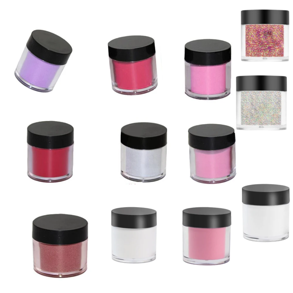 

10g/Jar Solid Dip Acrylic Powder Bulk 24 Colors Chrome Nails Dipping Powder Fine Pixie Dust Acrylic for Professional Nails JKL36