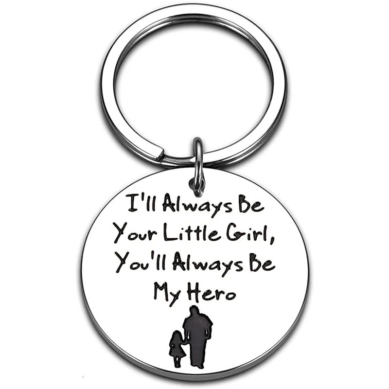 

Fathers Day Gift Keychain Daddy Birthday Gifts From Daughter Christmas Gift for Dad I Will Always Be Your Little Girl Key Chain