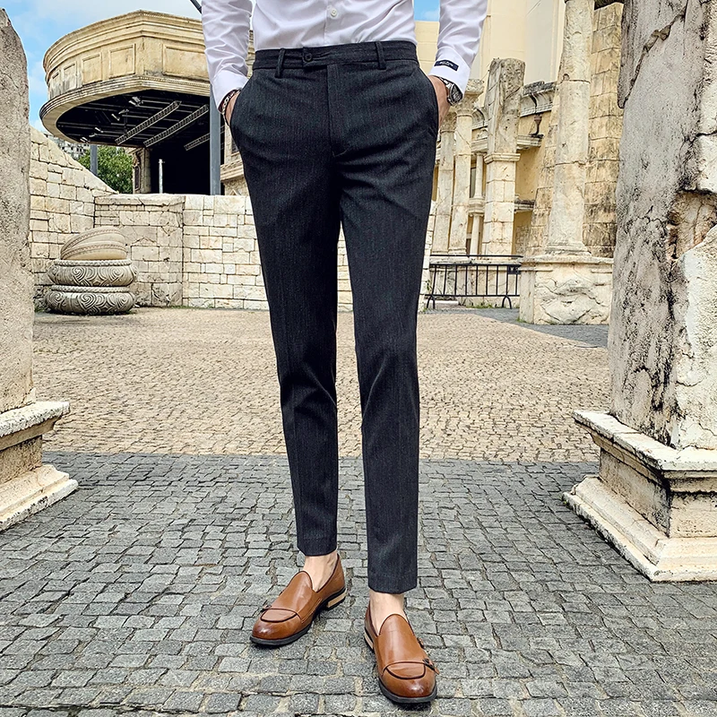 Деловой облегающий костюм брюки Pantalon Осеннее модное платье офисные мужские