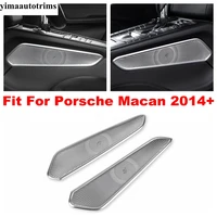 for porsche macan 2014 2020 central gearbox shift speaker sound panel decor sequin cover kit trim stainless steel accessories
