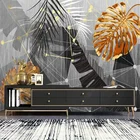 Нордическая Современная Минималистичная настенная абстрактная тропическая растительная настенная бумага для гостиной Блестящий Фон для телевизора настенная бумага домашний декор