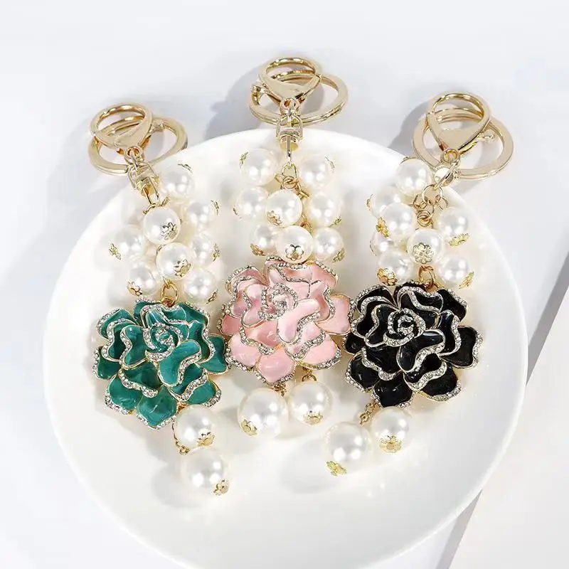 Брелок для ключей с кристаллами и цветами Женский подвесные аксессуары сумок