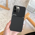 Матовый кожаный чехол для iPhone 13 12 Pro Max SE 2020 13 12, автомобильный мини-держатель, магнитный ударопрочный противоударный защитный чехол-бампер
