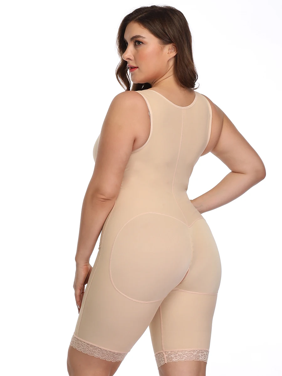 

Shaper Women's Binders and Shapers Full Length Midi Sleeve Shapewear Slimming Bodysuit Female Faja S-6XL