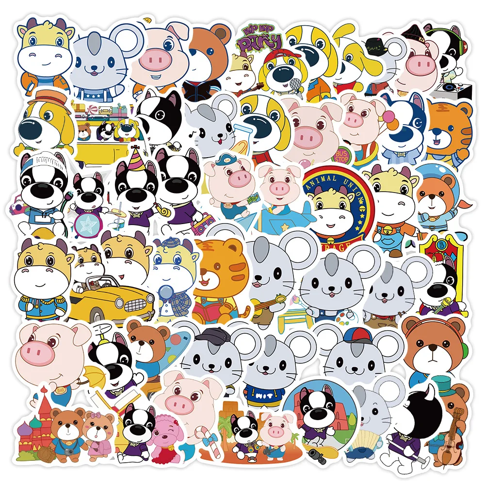 

57PCS Kawaii Animal Cartoon Stickers Skateboard Phone Guitar Motorcycle Luggage Classic Toy Decal Sticker Fun for Kid Toy