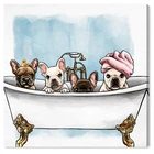 Алмазная живопись сделай сам, вышивка крестиком 5D, купание бульдога, алмазная вышивка, картина 5D стразы, квадратная мозаика