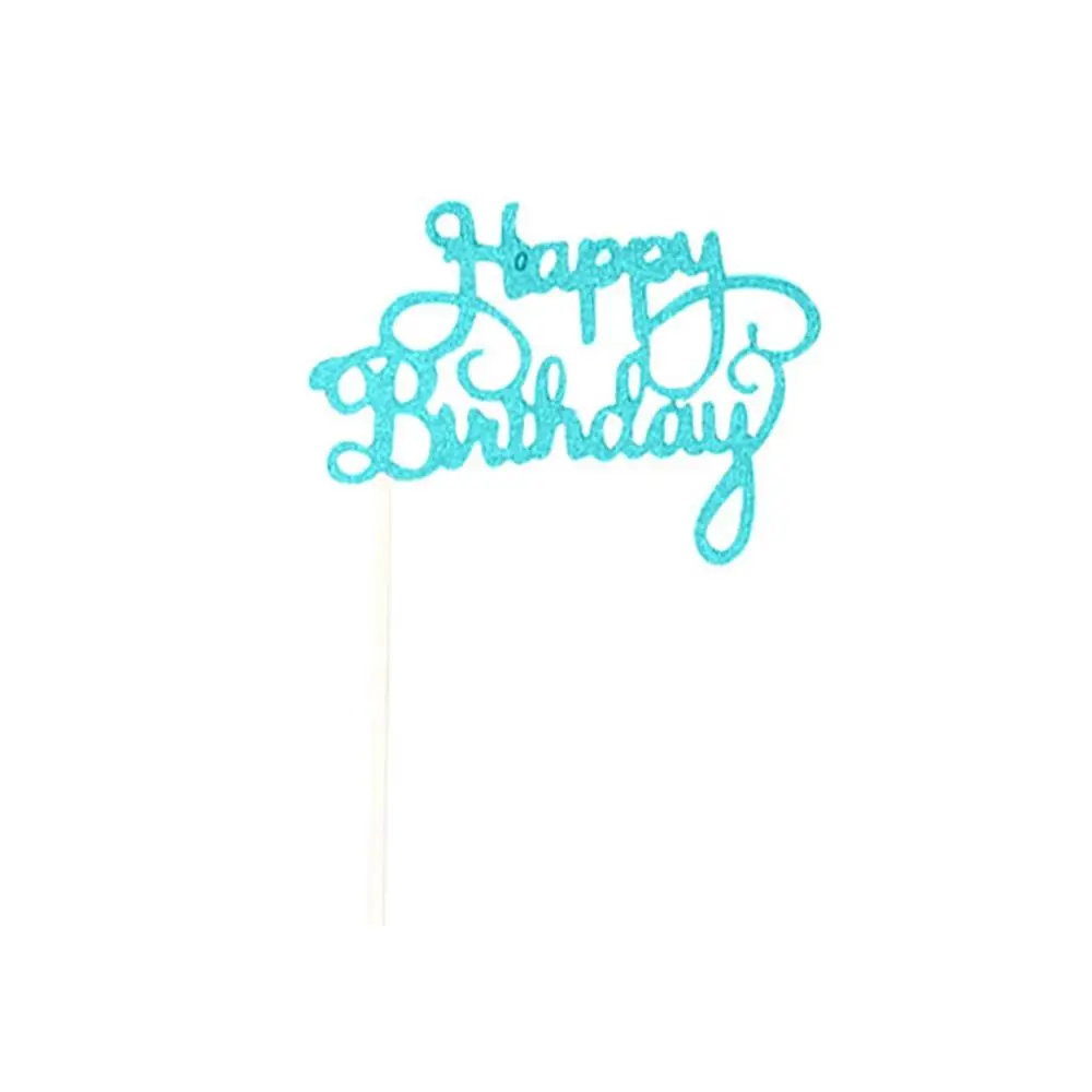Christmas children Birthday cake card Glitter 3D Paper Happy Cake Topper Cupcake Dessert Decor Supplies insert @30 | Дом и сад