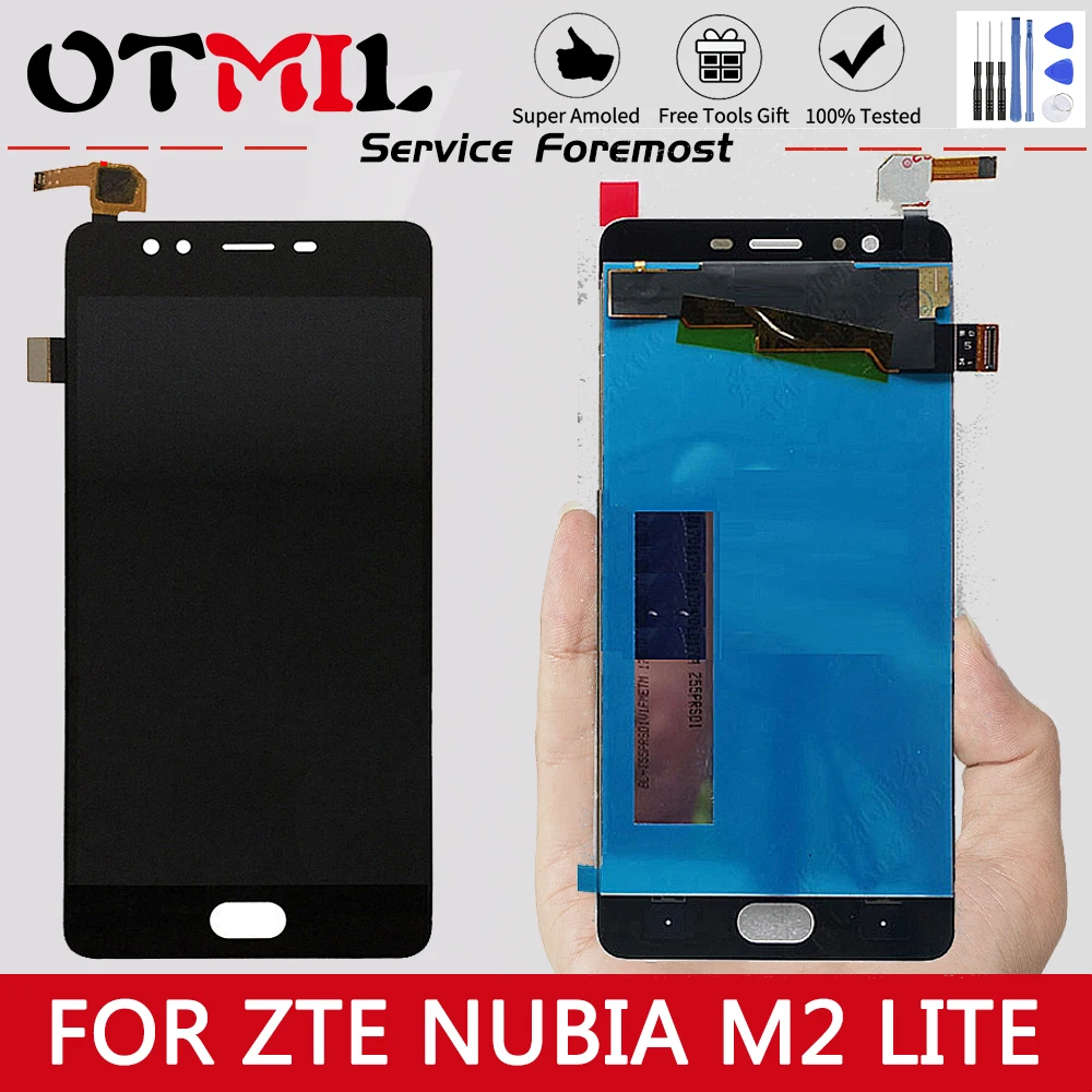 ЖК дисплей 5 дюйма для ZTE Nubia M2 Lite сенсорный экран с дигитайзером NX573J сменный