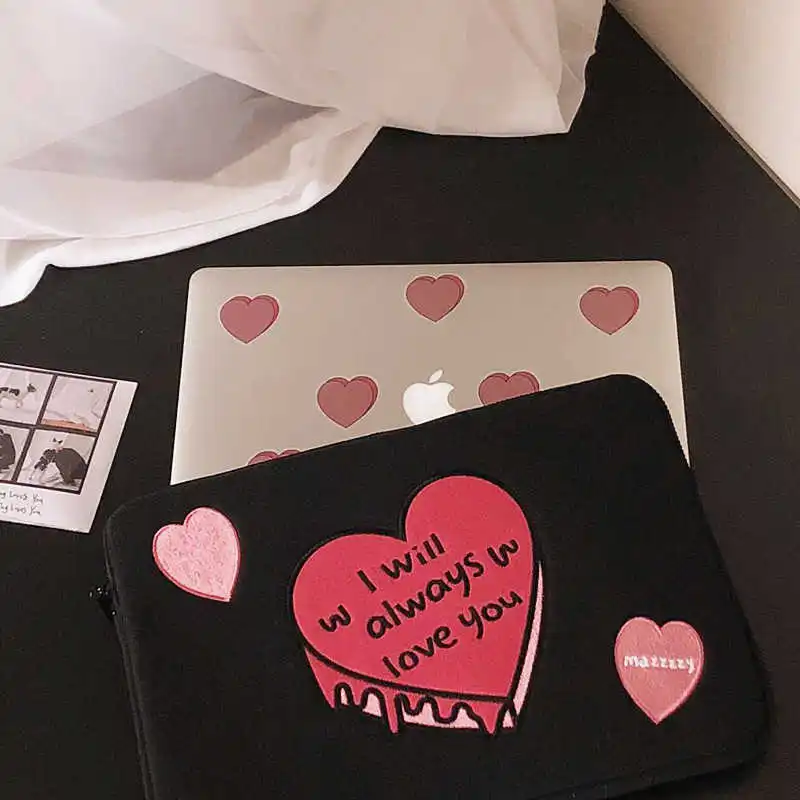 

Laptop cartoon cover, laptop bag, MacBook Air, iPad pro, 11, 12, 13.3 inches, Korean heart cake